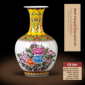 Vase Trang Trí Mô Phỏng Qianlong Cloisonné Men Màu Kích Kim