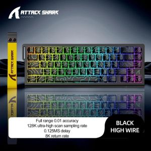 ATTACK SHARK | Original Brand ATTACK SHARK X68HE Magnetic Mechanical Keyboard RGB 8K E-Sports Magnetic Axis Keyboard 0.01mm RT Accuracy