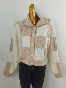 Fall and Winter Thick Sweater Outwear Womens 2024 Short Loose Easiest for Match Knitting Cardigan Lapel Outer Long-Sleeves Tops