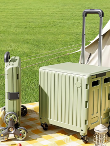 Save Mall Troli Belanja Lipat Portable Keranjang Dorong Multifungsi untuk Angkut Belanjaan Paket Hewan Peliharaan - Muat Besar Mudah Disimpan