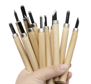 6/12-piece Set Professional Wood Carving Chisel Manual DIY Craft Woodworking Carving Knife Carved Wood Handle Set Woodworking Tools