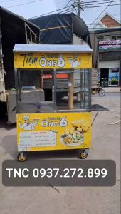 Xe bánh mì 1m2x60 có mái nhà bánh xe vàng TÂN NGỌC CHÂU TNC 0937.272.899