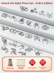 WEIBAI | Intellectual Puzzle Unlocks Rings Educational Toy Stainless Steel