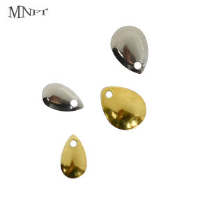 40Pcs Metal Fishing Lure Spinner Blades Smooth Hard Bait DIY Accessories Golden Silver Drop Lure Bait for Fishing