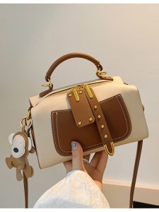 Fashionable Large Capacity Boston Bag Womens Crossbody Pillow Handbag Single Shoulder Bag Casual Commute Style Detachable Strap