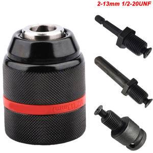 Đầu Kẹp Khoan Không Cần Chìa Khóa 2mm-13mm 3 Chấu Tự Khóa Khớp Nối Ratchet Ren 1/2-20UNF Dùng Cho Mũi Khoan Tua Vít Đầu Vặn Ốc - Đầu Kẹp Kim Loại