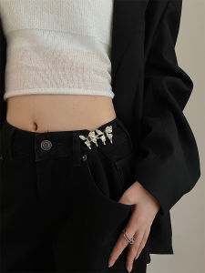 Sweet Cool Butterfly Belt Buckle Womens Metal Small Exquisite Adjustable Bean Bag Waist Handy Gadget Matching Denim Accessories