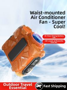 Portable Waist-Hanging Fan High-Temperature Resistance Long-Standby Kitchen Cooling Air Conditioner Wearable Strong Mini Fan 1307T