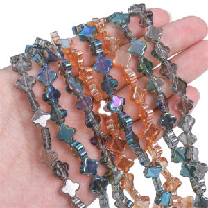 10pcs 10mm Crystal Glass Lucky Leaves Beads Charm Loose Spacer Beads for Earring Bracelet Necklace DIY Jewelry Making