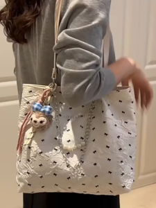 MOUSSON กระเป๋าโท้ทสะพายไหล่ความจุสูงสำหรับผู้หญิงแฟชั่นดีไซน์เฉพาะตัวพิมพ์ลาย