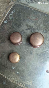 Knop Laci Kuningan Antik Motif Jamur Polos