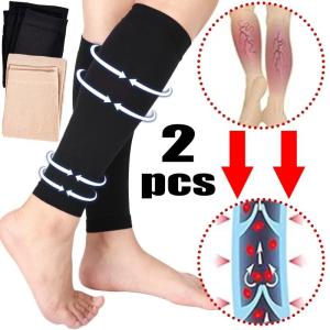 2ชิ้นป้องกันเส้นเลือดขอดถุงเท้าปิดน่องคลายกล้ามเนื้ออาการเจ็บถุงเท้าขาท่อนล่างลดความเมื่อยล้าในการสร้างถุงน่องกันลื่น