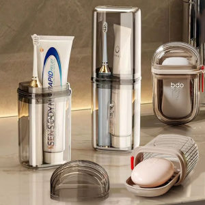 Travel Soap Dish With Drain Water Toothbrush Storage Box Bathroom Supplies Portable Gadgets For Traveling Holder Container