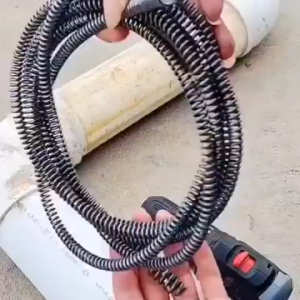 Dây lò xo thông tắc cống phi10mm dài 5m-10m đầu gắn máy khoan thông thường