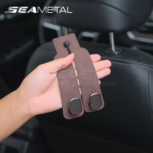 (Local Shipment) SEAMETAL Microfiber Leather Car Seat Back Hook Universal Car Hook Holder Suede Metal Hook Hanger Car Interior Accessories汽车挂钩