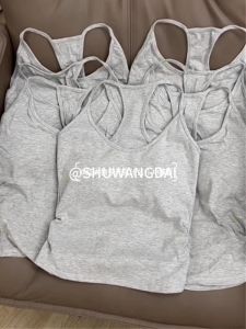 กีฬาสีเทา Cross สายคล้อง แผ่นรองหน้าอก เสื้อกล้าม เสื้อชั้นในสตรีชั้นใน เสื้อชั้นนอก บราหลังสวย คอห้อยชิ้นเดียว เสื้อท่อนบน