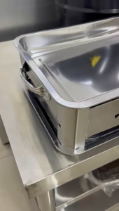 GVW BBQ Grill Outdoor Food Container Steamboat and Grill Pan Stainless Steel Container Buffet Tray