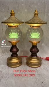 [ Đẹp lung linh ] Đèn thờ cúng pha lê cao cấp dạng tháp Đức Hiếu Shop