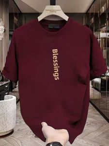 Red Snake Year Short Sleeve Cotton T-Shirt Mens New Style Half Sleeve Breathable Casual Print Tee Chinese Culture Trendy