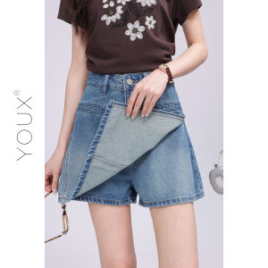 YOUXIANG | Chân Váy Jeans Ngắn Đa Năng Cao Waisted Giảm Béo