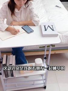 LALA Adjustable Bedside Laptop Table Sofa Side Table With Wheels Bedroom Movable Bed Desk Meja Belajar/Meja Komputer 床边桌
