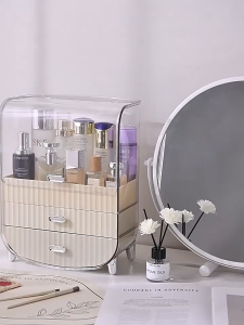 Trove Acrylic Multipurpose Cosmetic Storage Box Dust-proof With Lid Make Up Organizer Space Saving