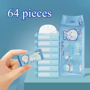 Super Mini Wet Wipes 64pcs Disposable Portable Small Package Extraction Hand And Mouth Cleaning Wipes Home School Supplies