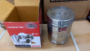 STAINLESS STEEL CANISTER FOR COTTON BALLS