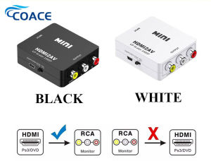 CoAce HDMI To Old TVHDMI TO RCA AV/CVBS Adapter HD 1080P Mini HDMI2AV Video Converter Support NTSC PAL(NOT RCA TO HDMI TV)
