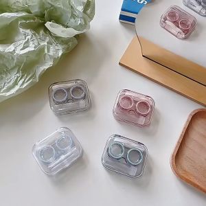 PTT Softlens Case Bening Plastik Tempat Kontak Lensa + Penjepit + Tongkat Tempat Softlens Bening Satu Set Tempat Kontak Lensa Mata Import