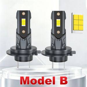2PCS Mini 1:1 H7 LED CANBUS Light Super Bright CSP Plug&Play Wireless Mini H7 Car Headlight with Turbo Fan 6000K 12V For Car