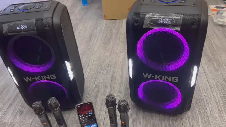 W-king T9 Pro กำลังขับ 120Wรุ่นอัพเดดใหม่ล่าสุด ลำโพงบลูทูธ มีไฟ LED พร้อมไมค์โครโฟน2อัน + รีโมต ลำโพงไร้สาย