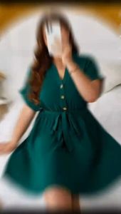 3041 SSfashion dress plain polo w/botton casual plus size summer chiffon for women fit to xl