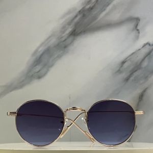 Berrybarton Kacamata Hitam Anti UV400 Sunglasses Outdoor Kacamata Bulat Metal Pria Wanita 9205