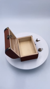 Vintage Wooden Treasure Storage Box Piggy Bank Organizer With Lock Saving Box