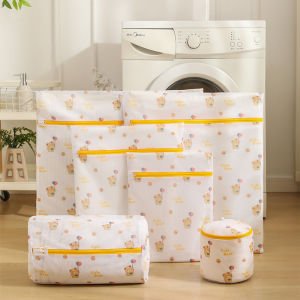 Print Cartoon Bear Laundry Bag Bathroom Clothes Storage Wash Bag For Washing Machine Anti-Deformation Clothes Organizer Six Size