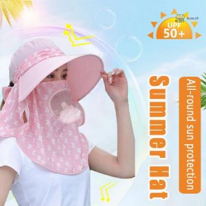 Women Summer Hat UV Protector Cap Big Brim Face Covering Hat Flap Breathable Sunscreen Outdoor Tea Picking Sun Hat