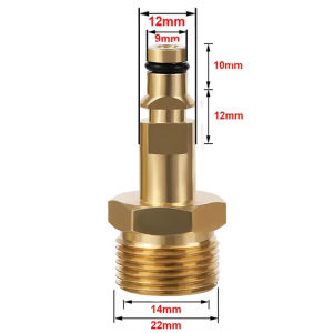 High Pressure Washer Quick Connect Adapter for Karcher K2-K7 Series Brass M22 14MM Fitting Hose Connector Quick Release Adapter