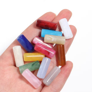 Bộ 50 Acrylic Xi Lanh Hạt Giả Đá Ống Miếng Đệm Cho DIY Trang Sức Làm Mặt Vòng Cổ Phụ Kiện 8X20 Mm Lỗ 2 Mm