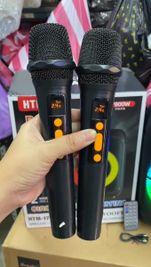 Free USB Bluetooth Speaker HTM-1745 8inch Outdoor Square Dance Sound System w/ Dual Wireless Microphone TWS