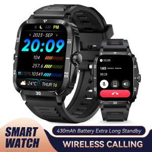 Smart Watch 3ATM Waterproof 1.96" IPS Screen Military KT71 Men 100+ Sport Mode Heart Rate Blood Pressure Bluetooth Call