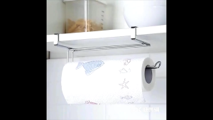 [SG SELLER]Stainless Steel Kitchen Towel Holder Rack Closet Tissue Hanging Hook Holder Roll