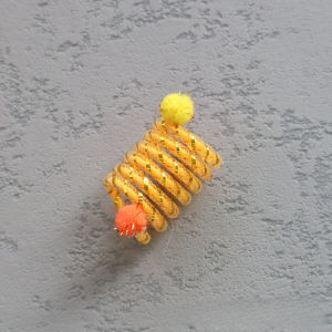 Cat Toys Colorful Spring Cats Stick Interactive Cat Toy Bite Resistant Elastic Wool Ball Spring Toys for Cats Tease Pet Supplies