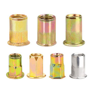 JINJUNTAI | Galvanized Color Zinc Pull Rivet Nut Semi/Full Hexagonal Countersunk Pillar Fluted
