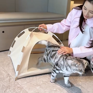 เต็นท์สัตว์เลี้ยง เต็นท์แมว oxford แบบแห้งเร็ว กลางแจ้งพับเต็นท์สัตว์เลี้ยง แถมเบาะนุ่ม ที่นอนแมว CW100