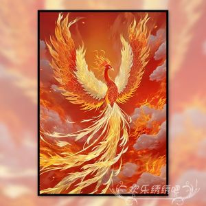 Phoenix Rebirth 2025 New Handmade Diamond Painting Full Cross Stitch Line Embroidery Simple Modern Style Living Room Entrance