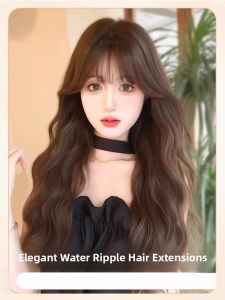 Invisible Full Head Wig Womens Long Curling Hair Extensions No Net Required Natural Looking Hair Volume Increase Wig Pieces