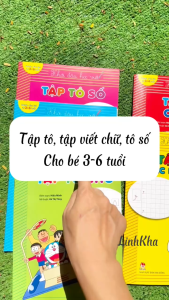 Sách tập đồ chữ tô chữ tô nét cơ bản tập viết làm quen toán cho bé vào lớp 1 từ 3 4 5 6 Tuổi bìa Doraemon- Kim Đồng