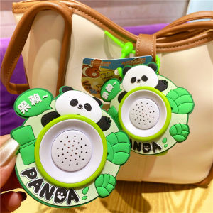 Creative Cartoon Cute Panda Fun Music Trumpet Keychain Pendant Bag Decor Best Friend Healing Gift PVC Plastic Hardware Couple Series
