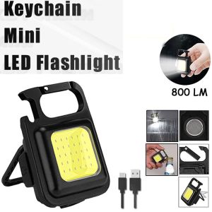 Case of COB Multi-Functional Mini Keychain USB Charging LED Work Light Bottle Opener